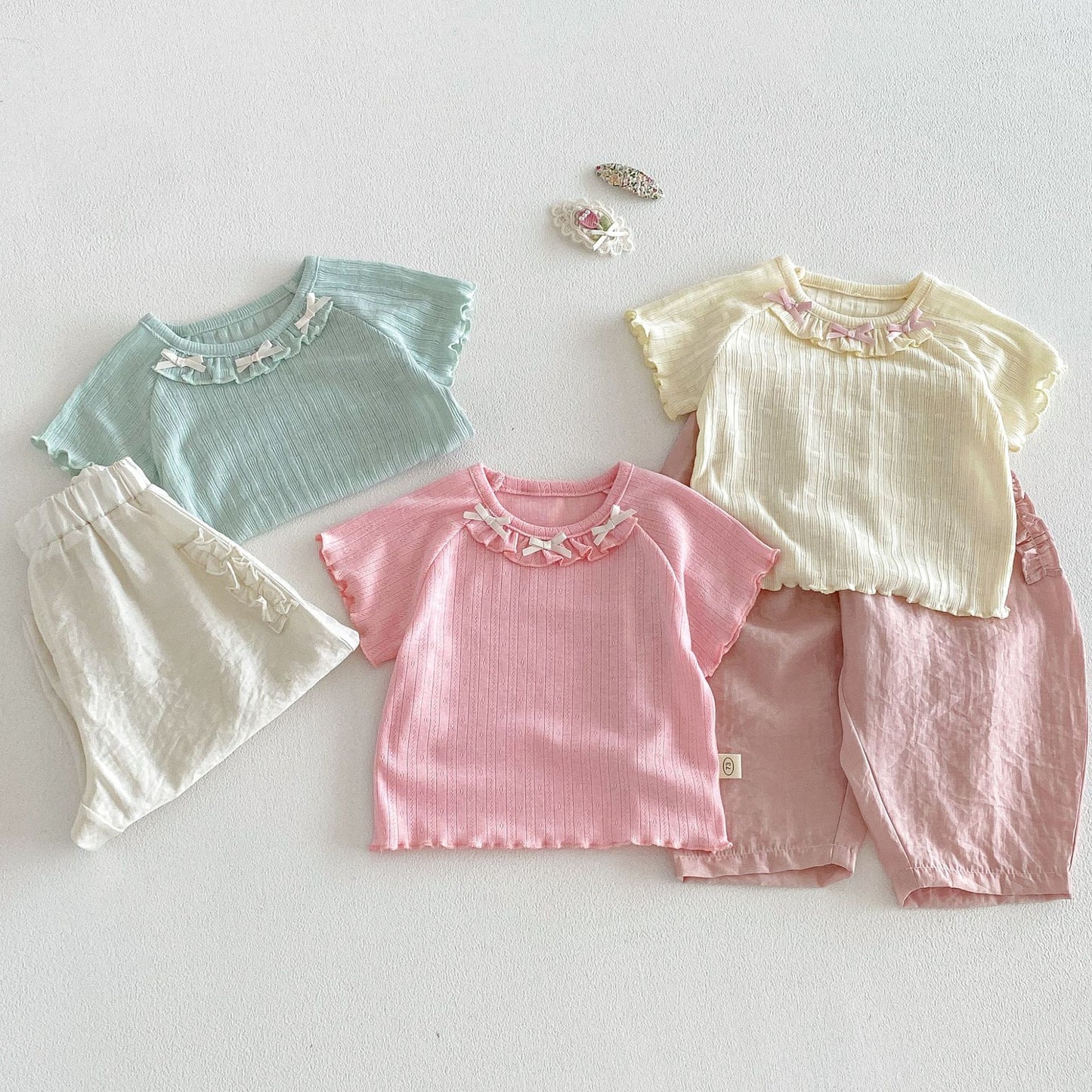 【BABY&KID】夏新作 フリル蝶結びTシャツSK105107
