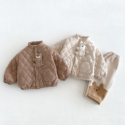 【BABY&KID】冬新作かわいいくま中綿ジャケットSK108515