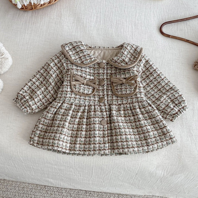 【BABY】冬新作リボンポケットウール中綿コートSK102727