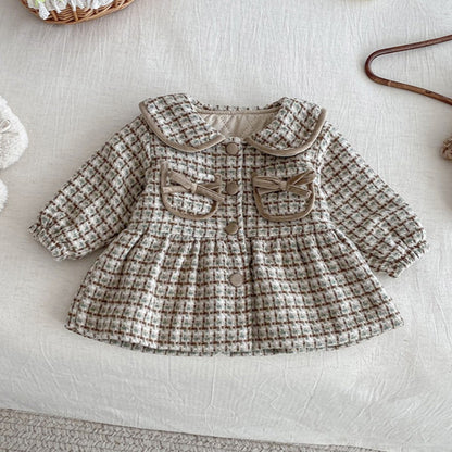 【BABY】冬新作リボンポケットウール中綿コートSK102727