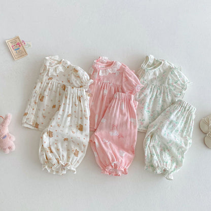 【BABY&KID】夏新作 ウサギ柄可愛いセットアップSK070217