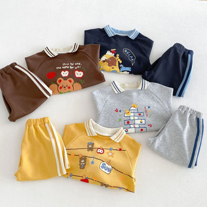 【BABY&KID】カートゥーン襟付きセットアップSK107202