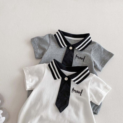 【BABY】夏新作 POLO刺繍ネクタイロンパースSK062718