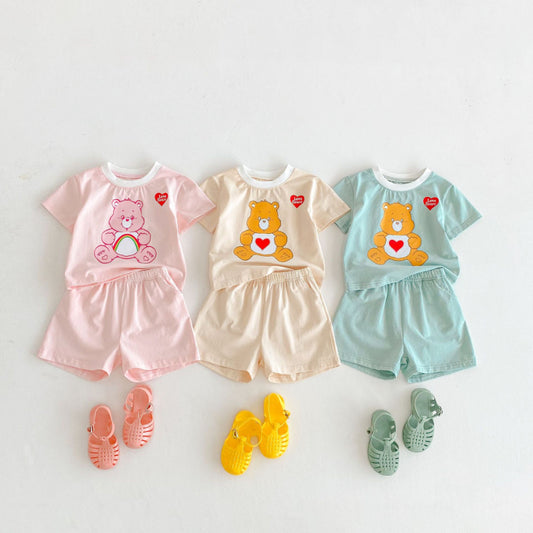 【BABY&KID】夏新作 ハートくまセットアップSK091213