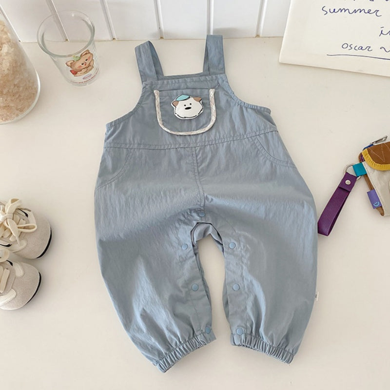 【BABY】いぬチェックシャツ&いぬサロペットパンツSK100427