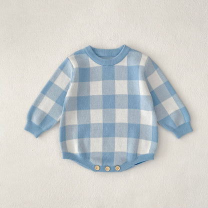 【BABY】ブルーチェックロンパースSK100602