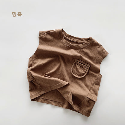【BABY&KID】夏新作 ポケット付きノースリーブTシャツSK080817