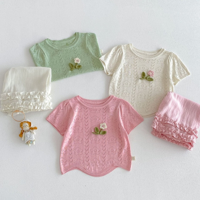 【BABY&KID】夏新作透かし編みトップスSK105518