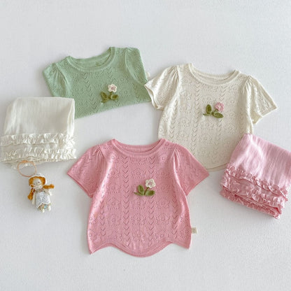 【BABY&KID】夏新作透かし編みトップスSK105518