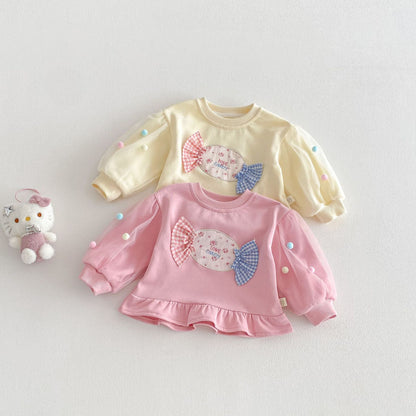【BABY&KID】チュールポンポン小花柄スウェットSK103515