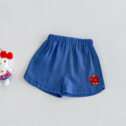 【BABY&KID】夏新作フルーツ刺繍ショートパンツSK106119