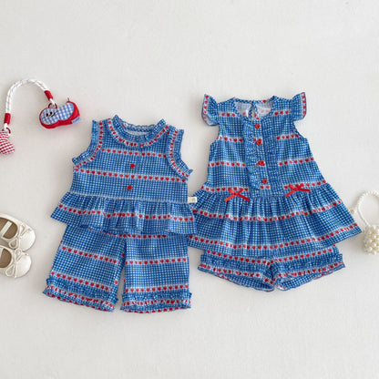 【BABY&KID】夏新作 おしゃれな桜柄シャツ、ワンピース、ショートパンツ、ズボンSK070513