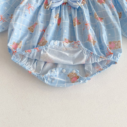 【姉妹服】ハートくまロンパース、ワンピースSK101123