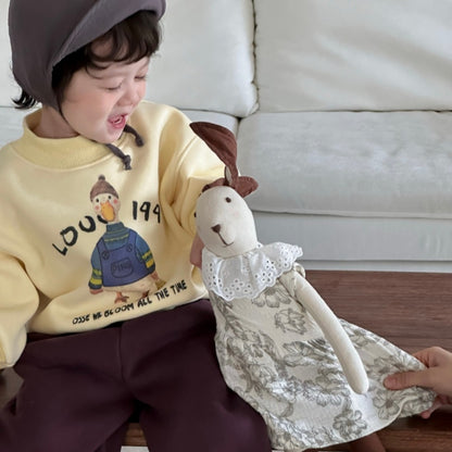 【BABY&KID】アヒル柄厚手スウェット、裏起毛パンツSK102134
