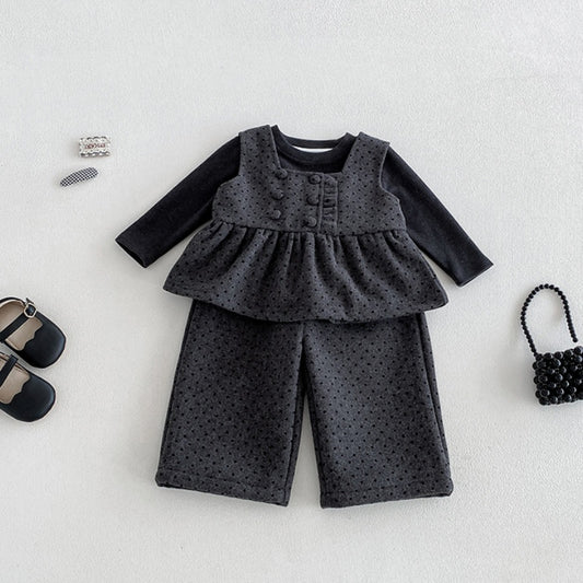 【BABY】冬新作ドットベスト＆ワイドパンツ＆トップスSK108307