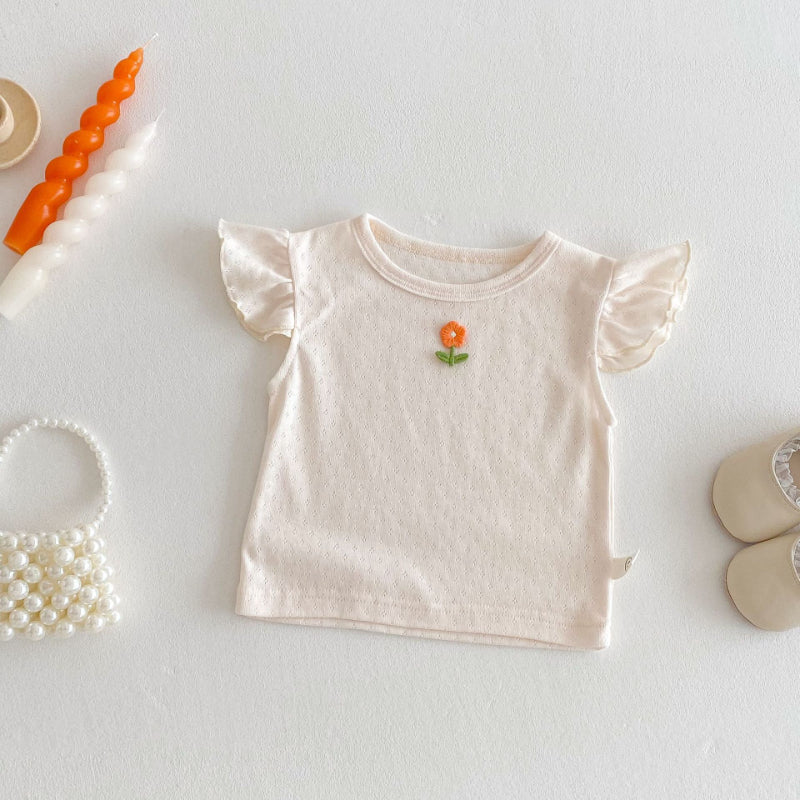 【BABY】夏新作 花柄キャミロンパース、小花レースTシャツSK070126
