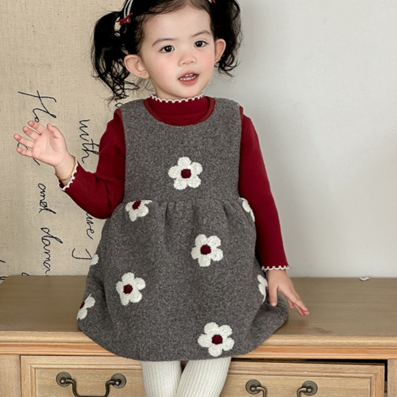 【BABY】冬新作レトロ花柄ジャンパースカートSK102724