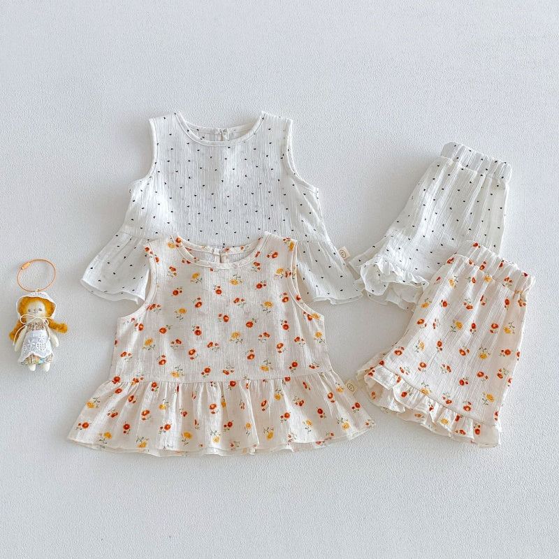 【BABY&KID】夏新作ハート、フラワーセットアップSK105911