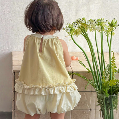 【BABY&KID】夏新作フリルノースリーブセットアップSK104801