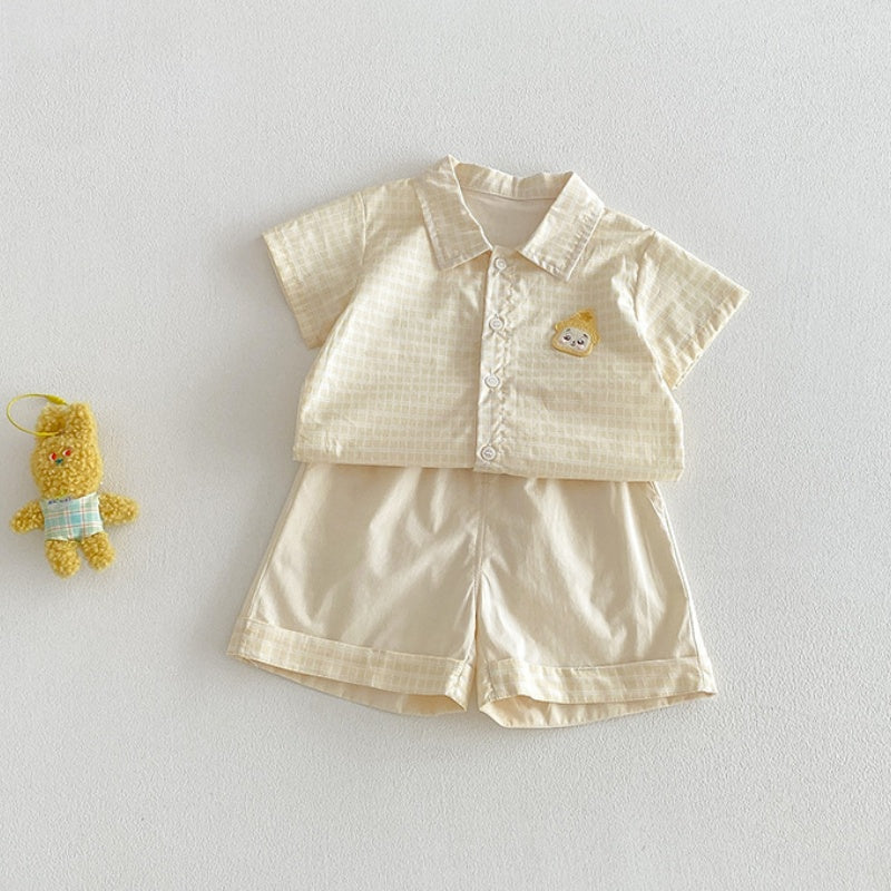 【BABY】夏新作シンプルカートゥーンサロペット、シャツ、ショートパンツSK104807