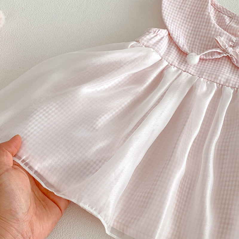 【BABY】夏新作スウィートチェックチュールワンピースSK104814