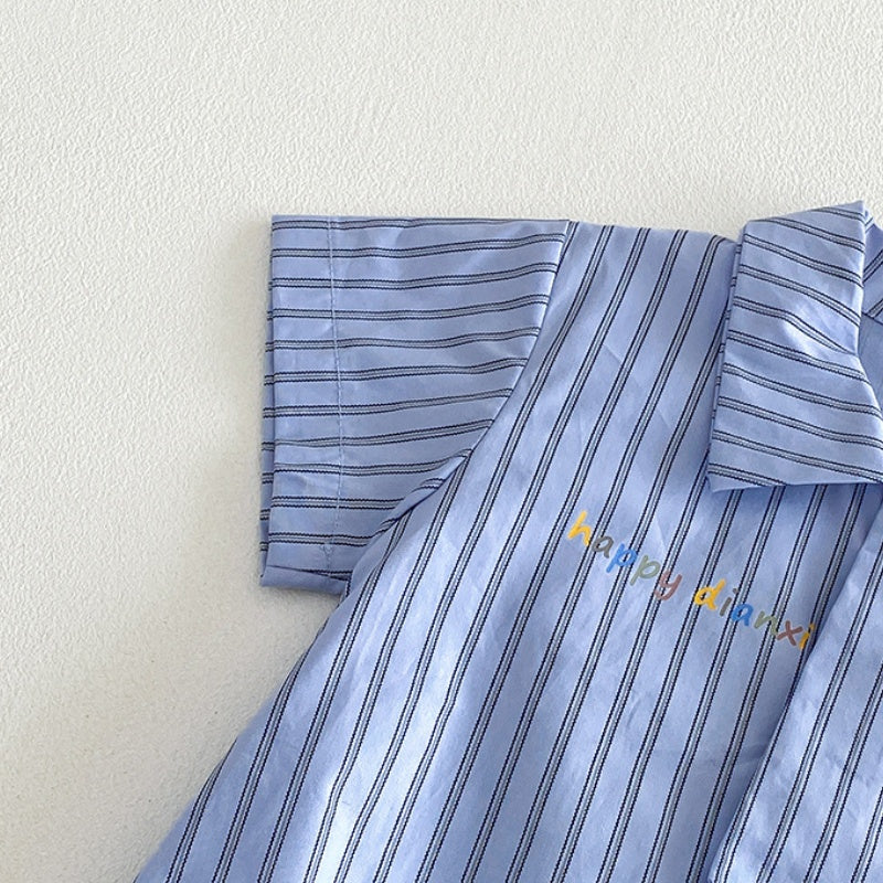 【BABY】夏新作ストライプロンパースSK104507