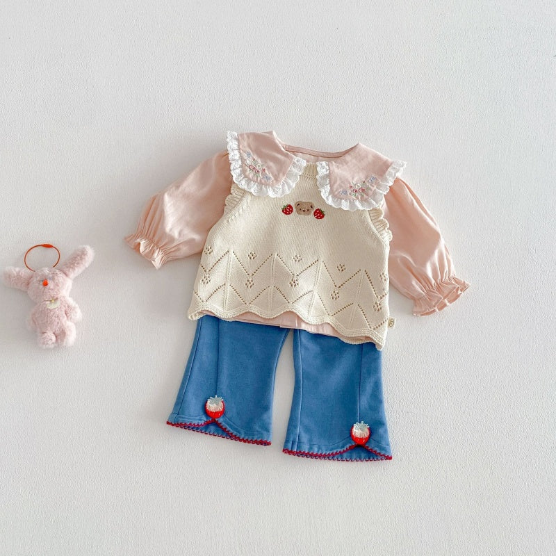 【BABY&KID】どうぶつ刺繍ニットベストSK104117