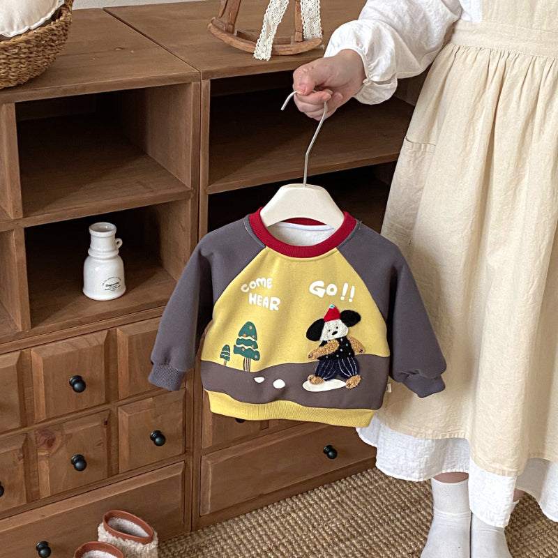 【BABY&KID】冬新作キャラクター刺繍あったかトレーナーSK102533