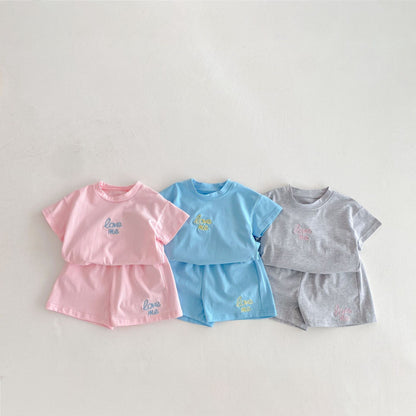 【BABY&KID】夏新作 ロゴ刺繍セットアップSK091214