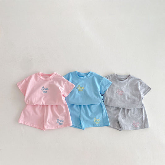 【BABY&KID】夏新作 ロゴ刺繍セットアップSK091214