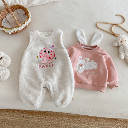 【BABY&KID】もこもこボアカバーオール、うさぎトレーナーセットSK102932