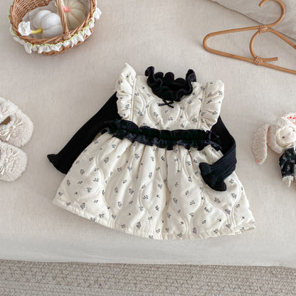 【BABY&KID】冬新作花柄中綿ノースリーブワンピースSK102736