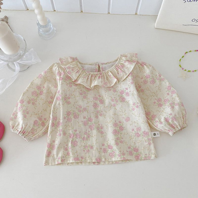 【BABY】花刺繍サロペットロンパース&小花柄ブラウスSK100413