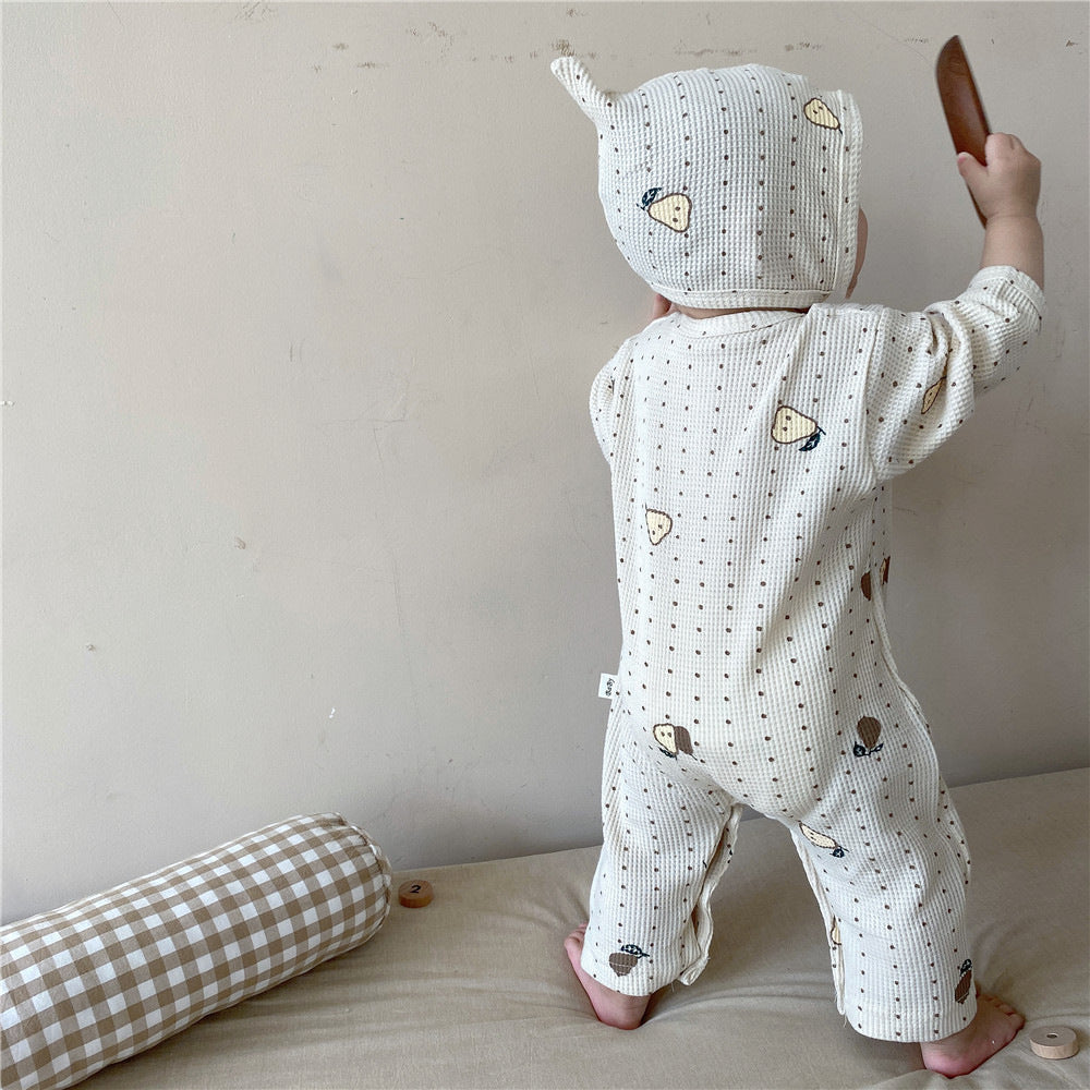 【BABY】梨柄ワッフルロンパースSK022610