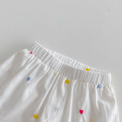 【BABY】夏新作 カラフルハート刺繍セットアップSK092214