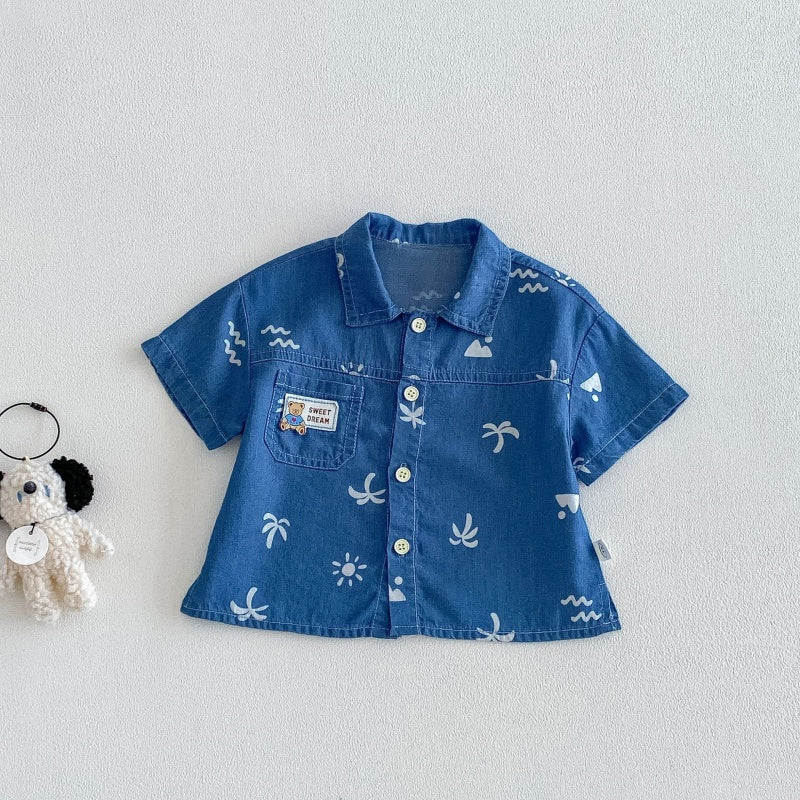 【BABY&KID】夏新作リゾート風デニムセットアップSK105605