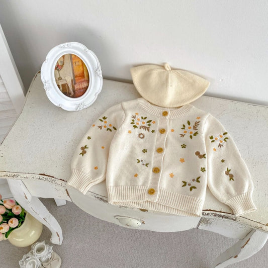 【BABY】花刺繍ニットカーディガンSK092827