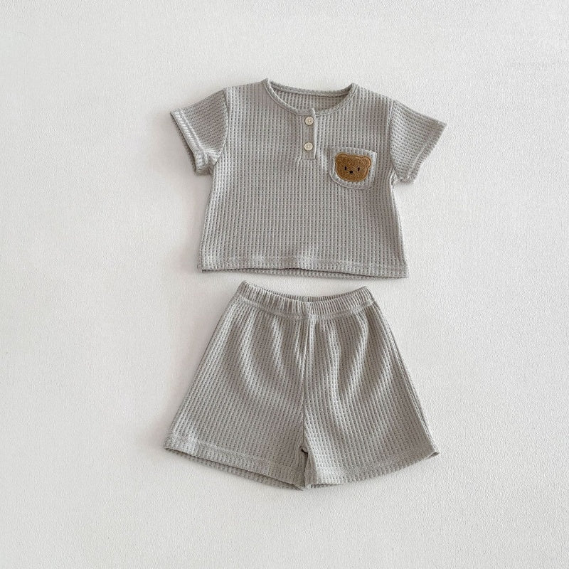 【BABY&KID】夏新作ワッフルくまセットアップSK105019