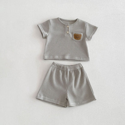 【BABY&KID】夏新作ワッフルくまセットアップSK105019