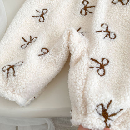 【BABY】冬新作蝶結び中綿カバーオールSK102703