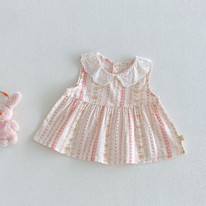 【BABY&KID】夏新作フリル襟小花柄セットアップSK105914