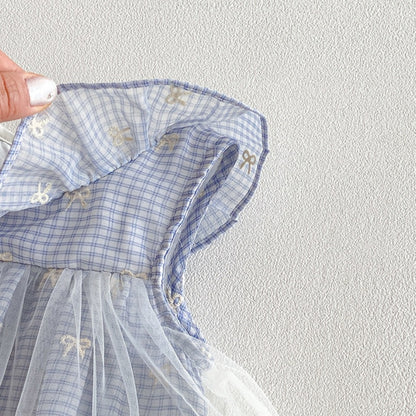 【BABY】夏新作蝶結び刺繍ロンパースSK105704