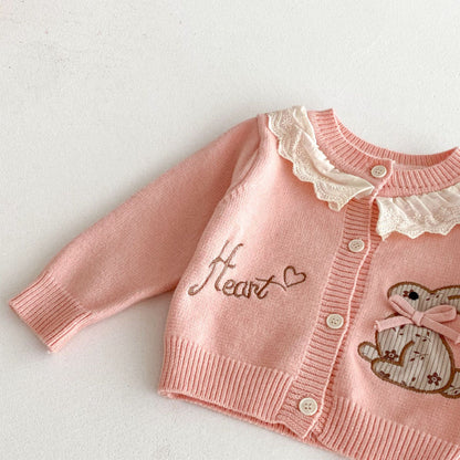【BABY】刺繍うさぎニットカーディガンSK092428