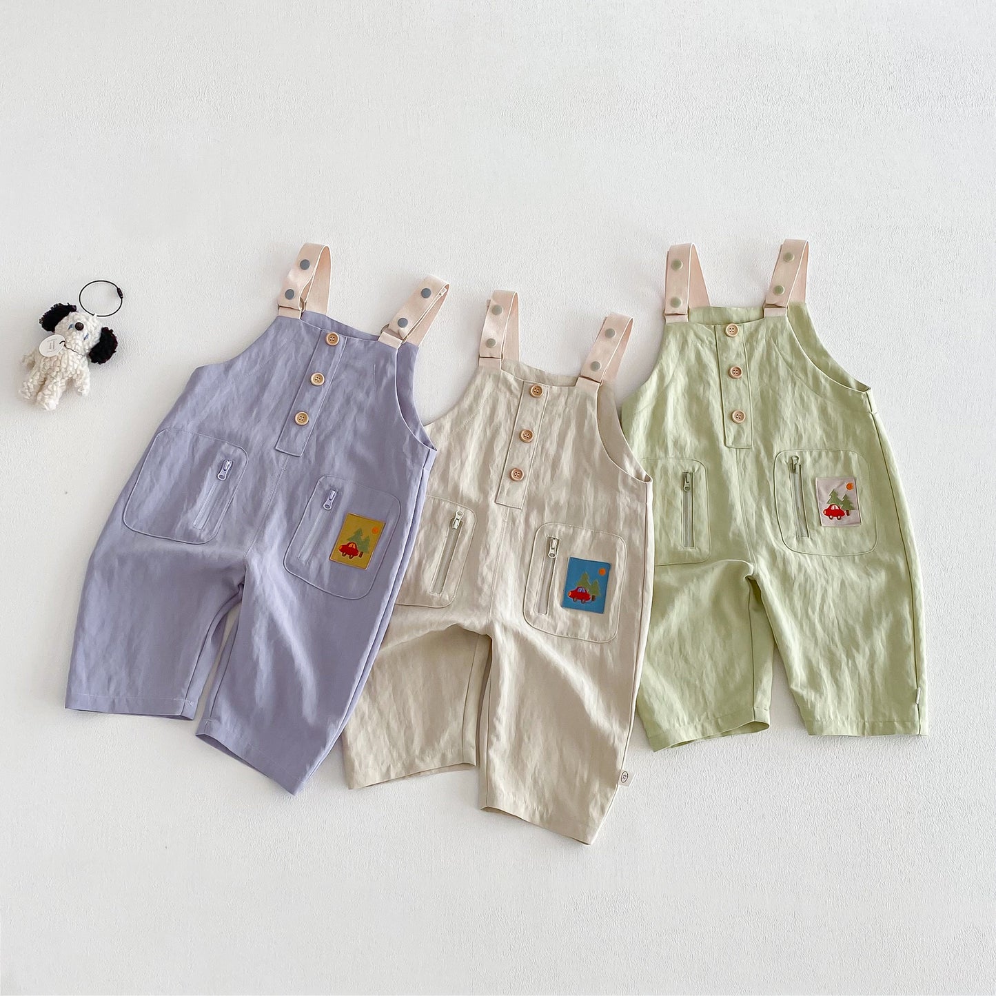 【BABY&KID】韓国風ワッペンサロペットパンツSK103502