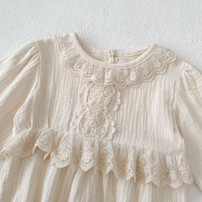 【BABY】レース花刺繡ロンパースSK030614