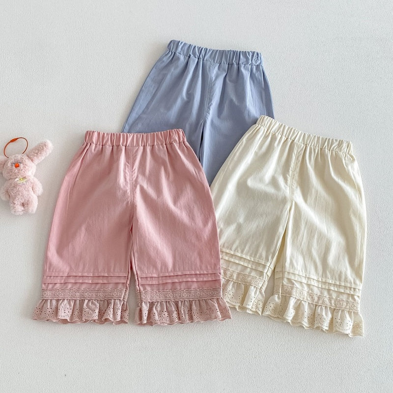 【BABY&KID】夏新作 無地レース裾パンツSK105213
