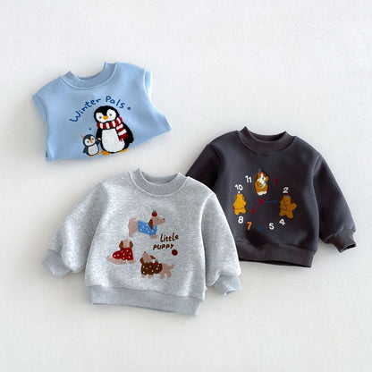 【BABY&KID】冬新作カートゥーンワッペントレーナーSK108503