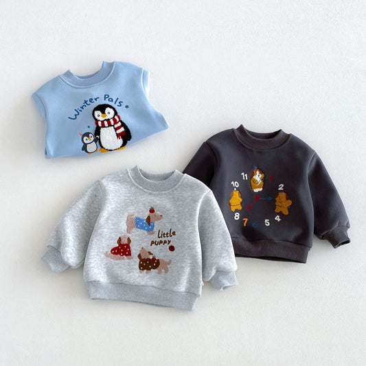 【BABY&KID】冬新作カートゥーンワッペントレーナーSK108503
