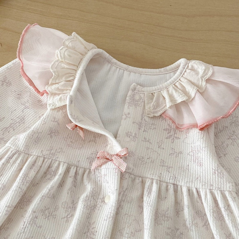 【BABY】かわいいリボンカバーオールSK103401