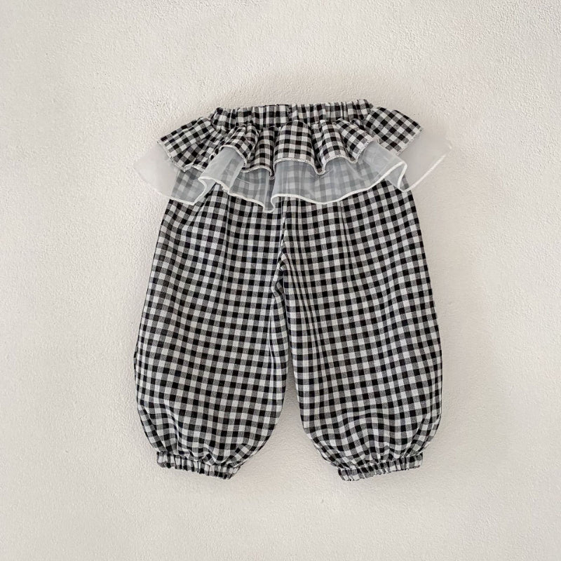 【BABY&KID】夏新作 チェック柄ロングパンツSK080106